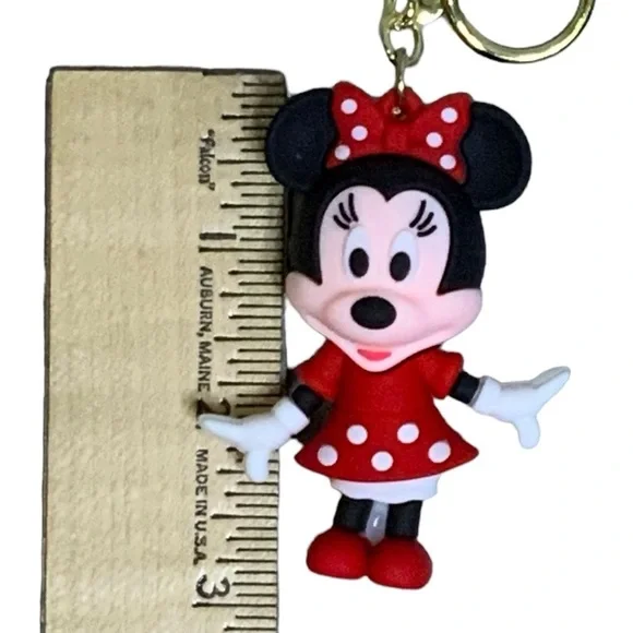 Disney Keychain Minnie Mouse Cartoon Silicone Pendant Keyring 3D Key Ring NEW - Picture 10 of 16